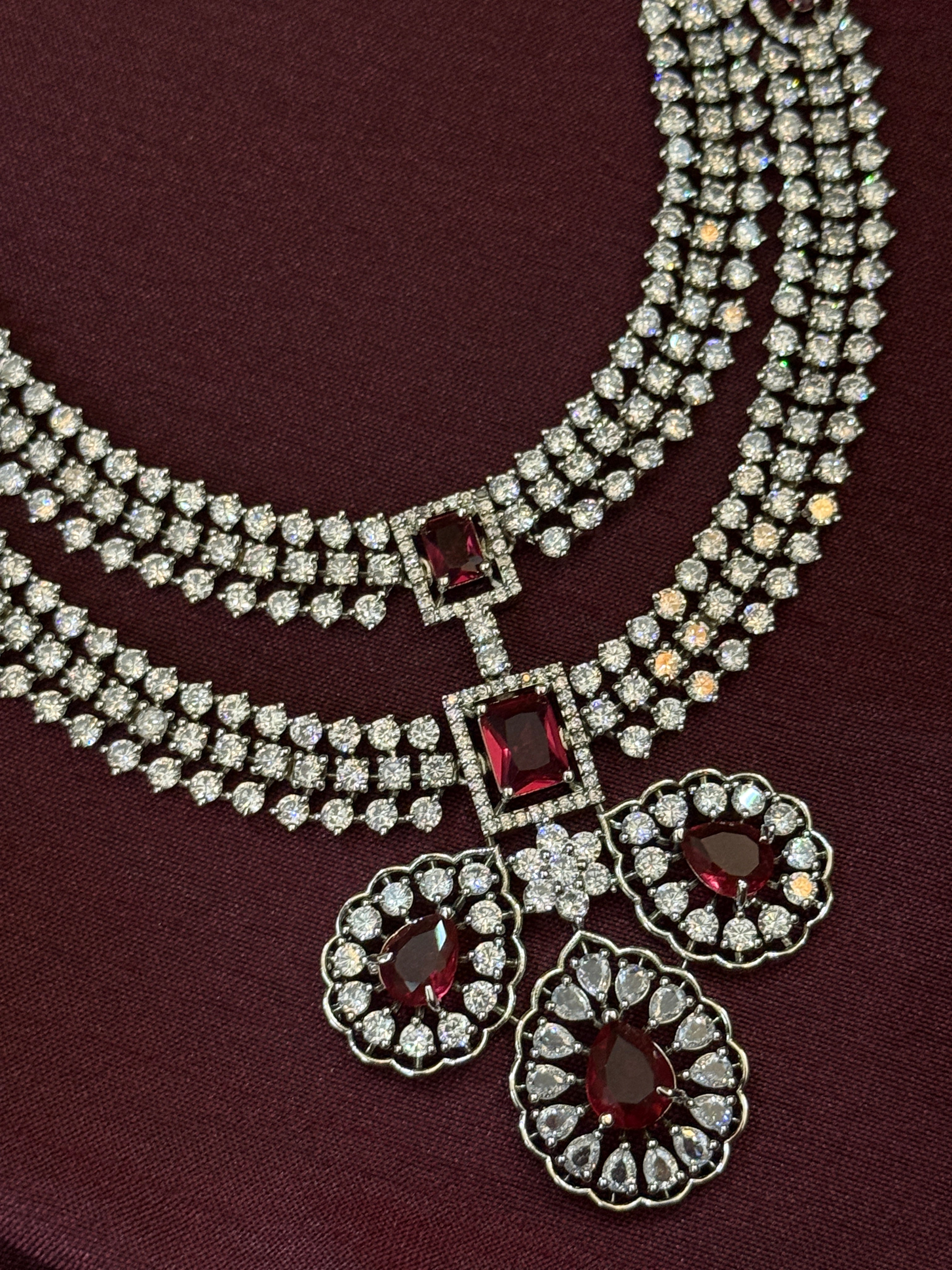 Luxury Ruby Red American Diamond